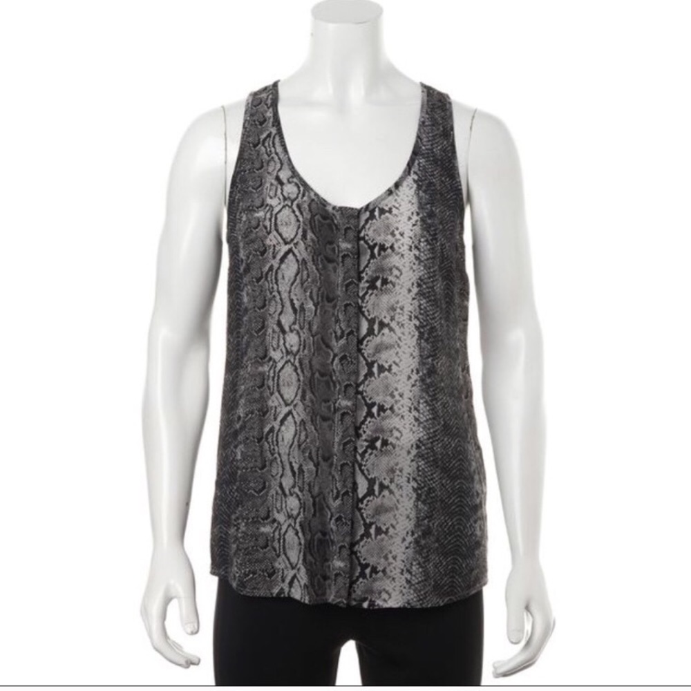 Joie silk snake print button up blouse